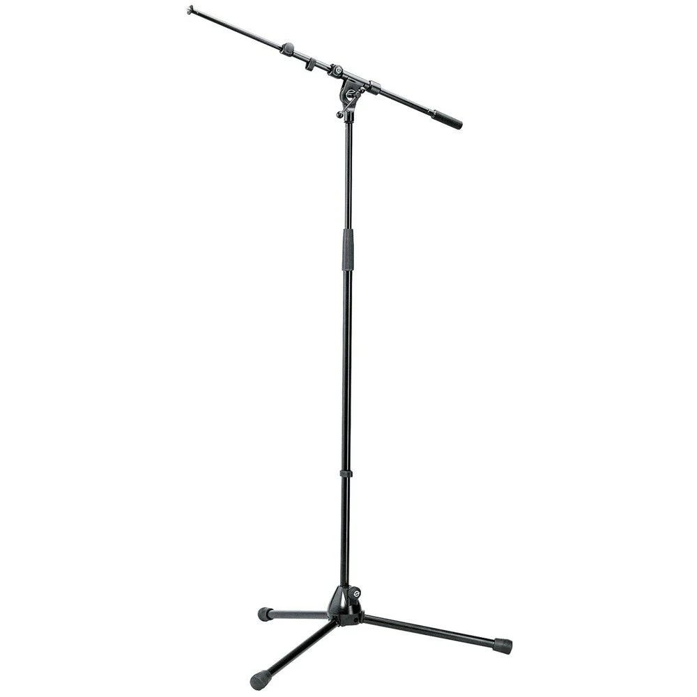 K&M 210/9B Long-Legged Mic Stand w/ Telescopic Boom Arm (Black)