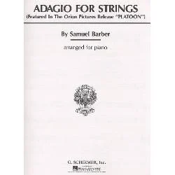 G SCHIRMER SAMUEL Barber Adagio For Strings Featured In The Movie Platoon Piano Solo
