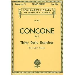 G SCHIRMER CONCONE 30 Daily Exercises Op.11 For Low Voice