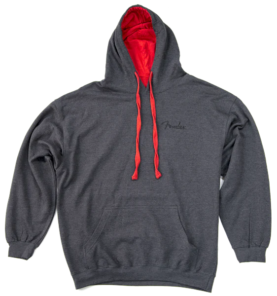 Fender Pullover Sweatshirt, Black with Red Hood, XL