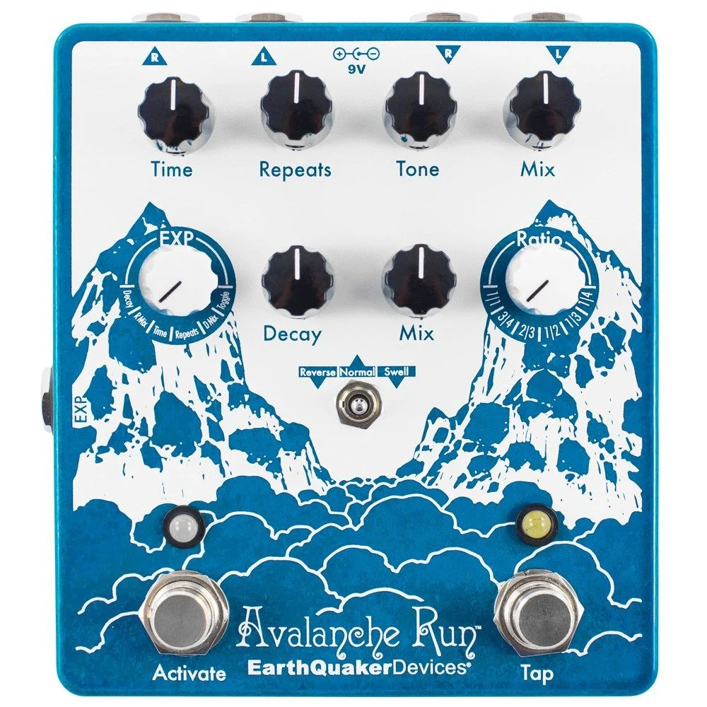 Earthquaker Devices Avalanche Run Stereo Delay & Reverb w/ Tap Tempo V2 w/ Power Supply