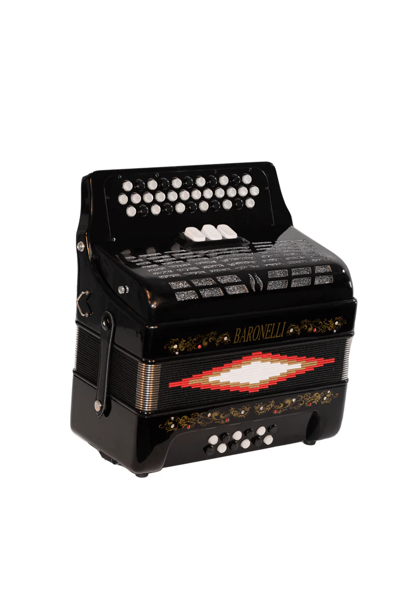 BARONELLI USA AC3412G3 34 Button Accordion 12 Bass 3 Switches
