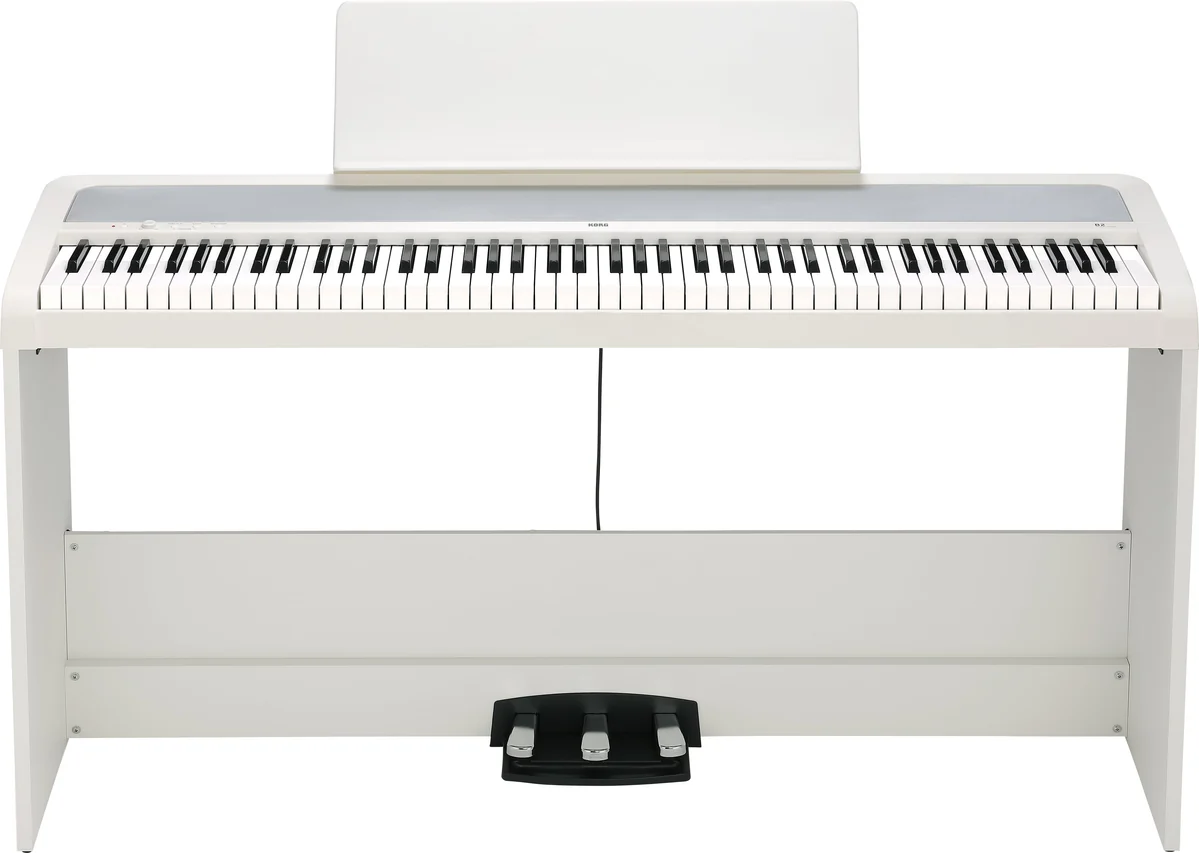 Korg 88 Key Hammer Action Stage Piano With Stand Pedal Included White B2SP-WH