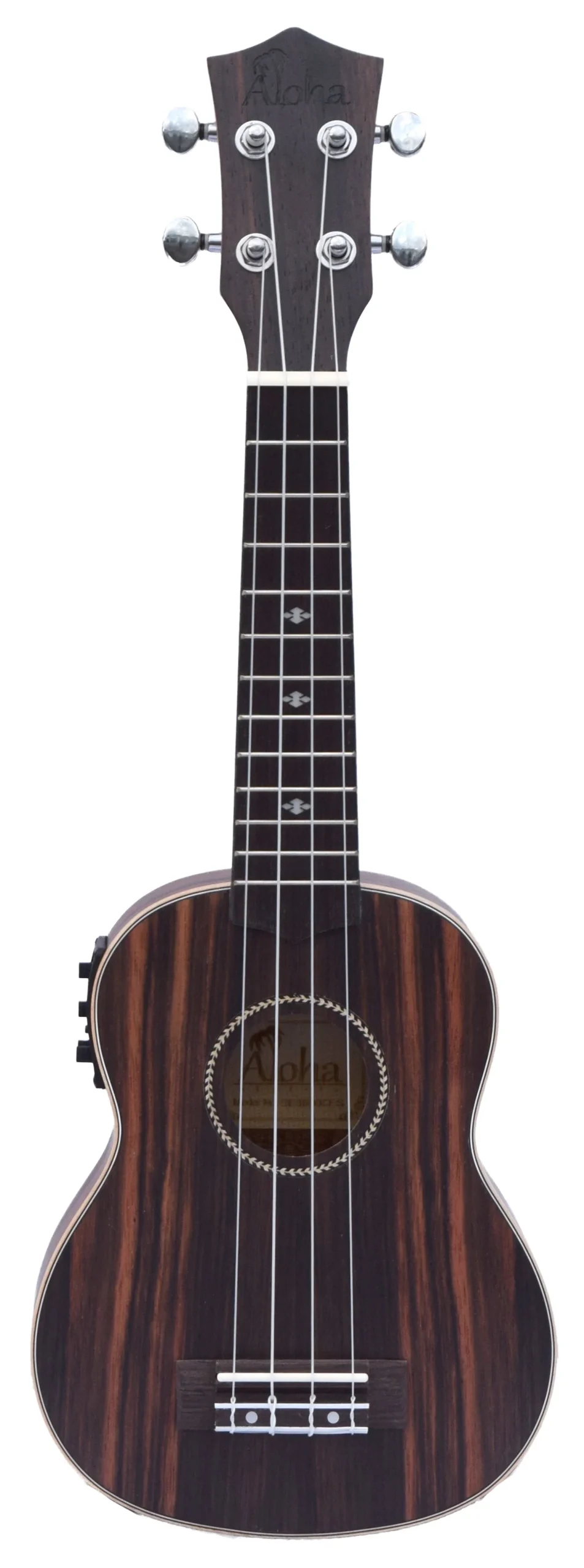 Aloha Ebony Wood Electric Ukulele - Soprano