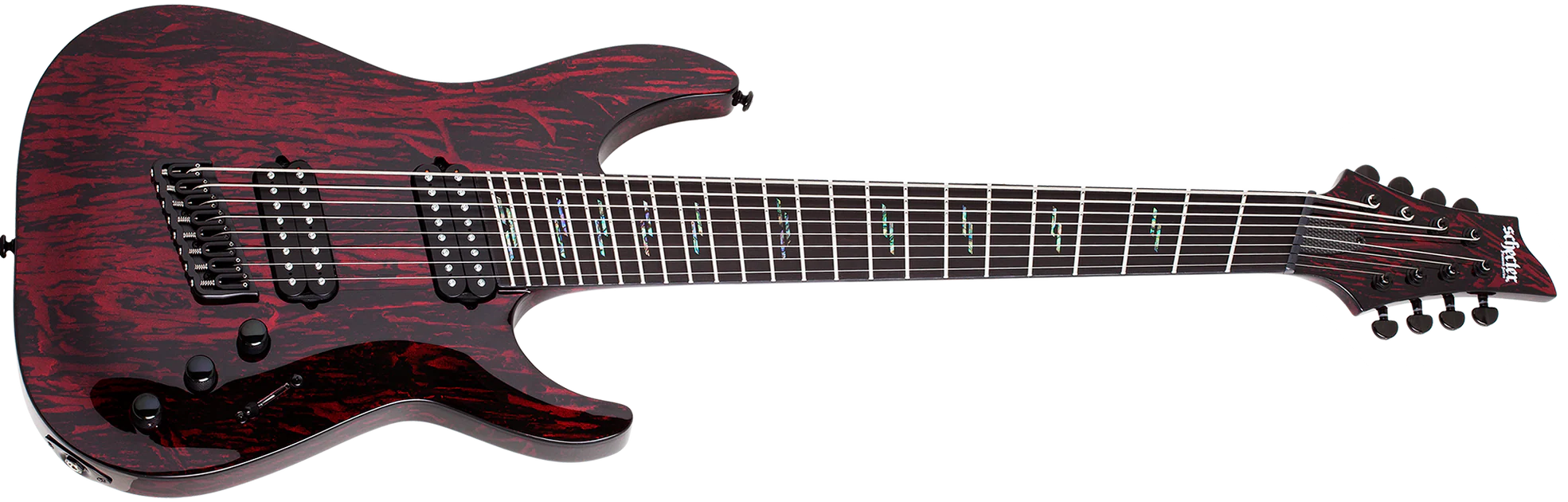 Schecter C-8 Multiscale Silver Mountain Electric Guitar, Blood Moon 1478-SHC