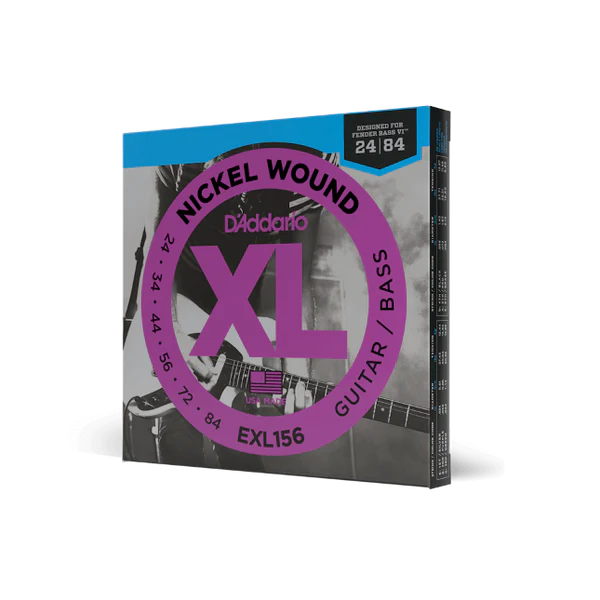 D'Addario EXL156 24-84 Fender Bass VI, XL Nickel Electric Guitar Strings