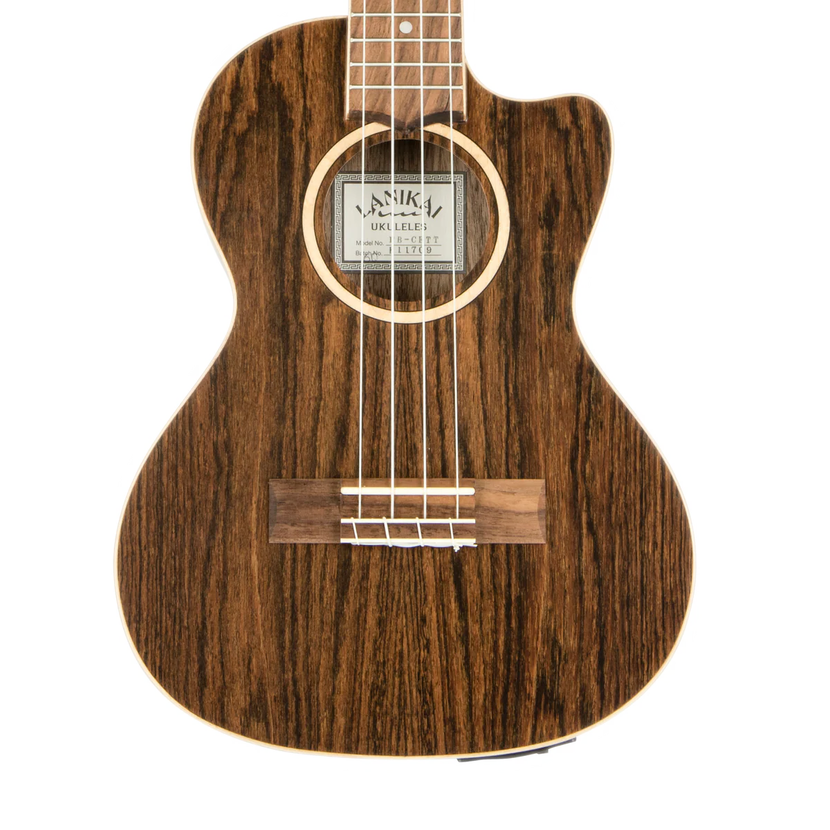 Lanikai FB-CETT Figured Bocote Thin Body Tenor with Acoustic Electric Ukulele