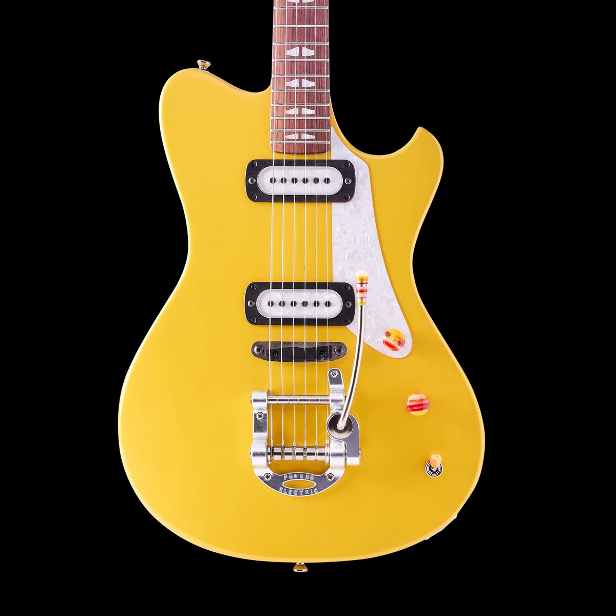 Powers Electric A-Type Saffron Yellow Metallic With Softshell Case
