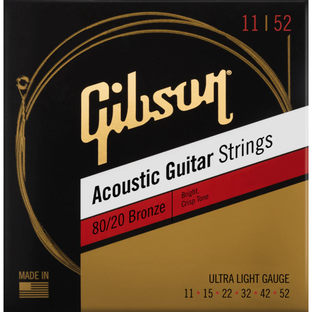 Gibson SAG-BRW11-1 80/20 Bronze Acoustic Guitar Strings - Ultra Light 11-52