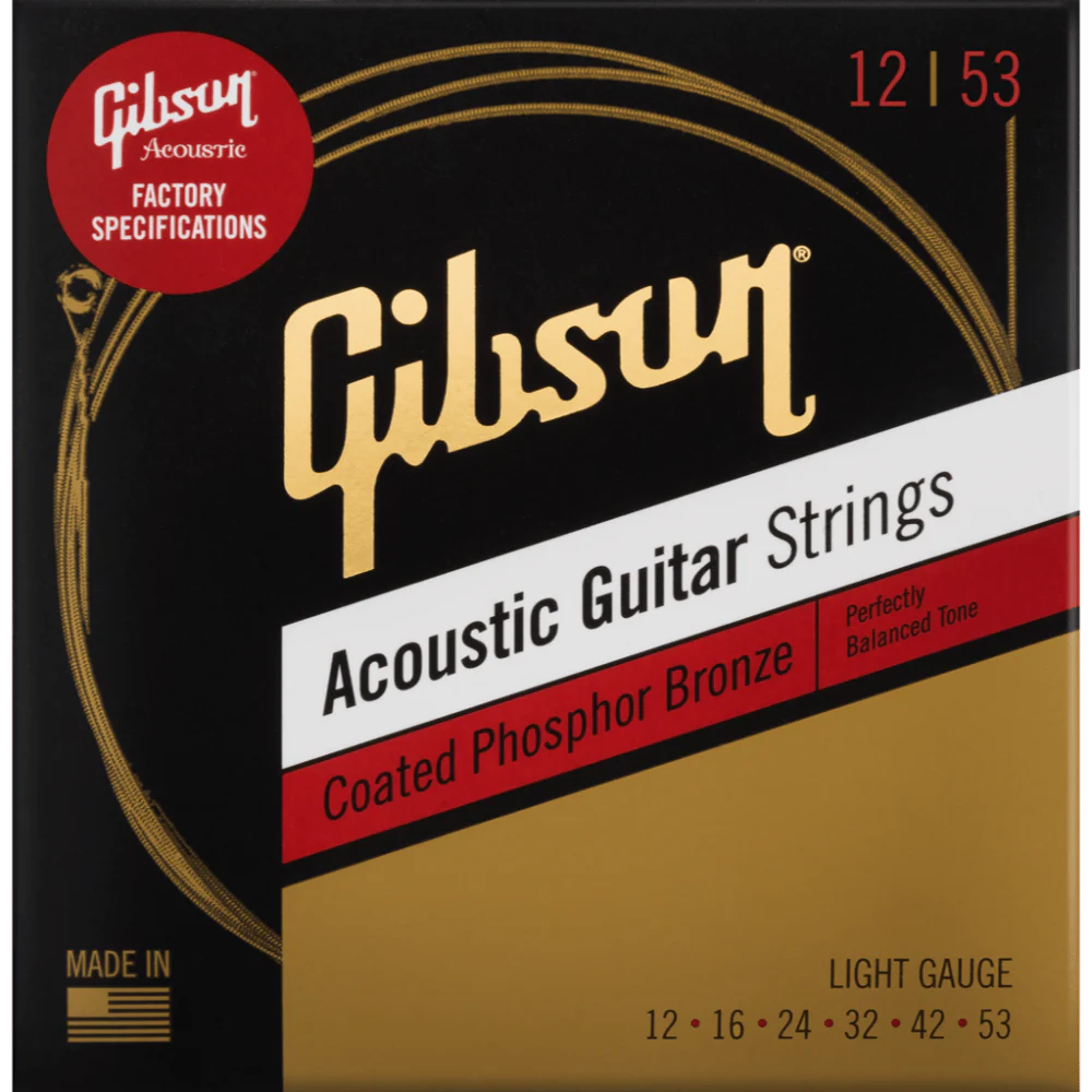 Gibson Coated Phosphor Bronze Acoustic Strings - Light 12-53