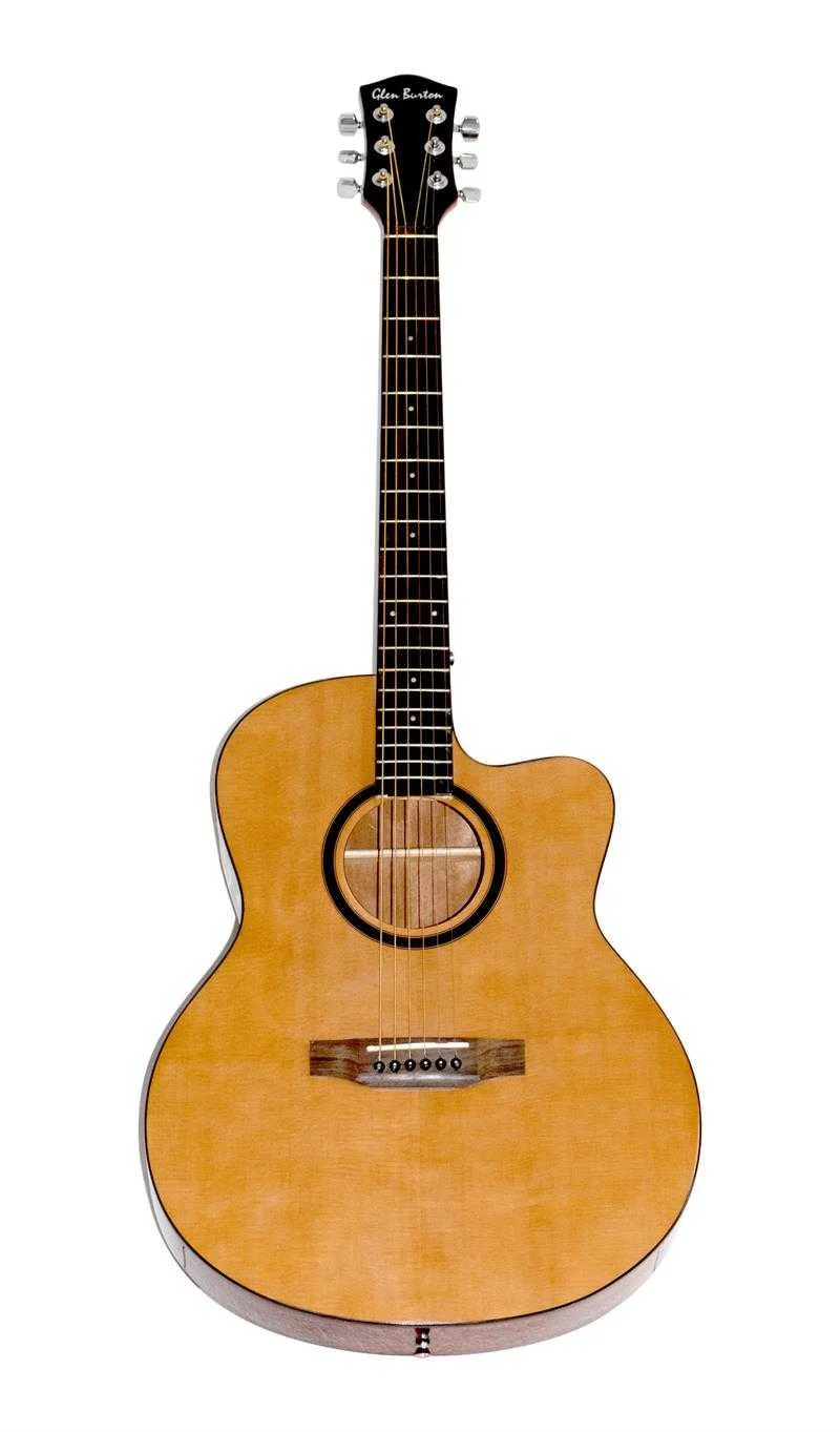 Glen Burton USA Deluxe Solid Top Cutaway Auditorium Acoustic Guitar Desert Sand