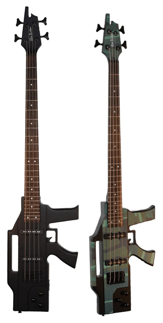 Glen Burton USA AK47 Shape Machine Gun 4 String Electric Basses