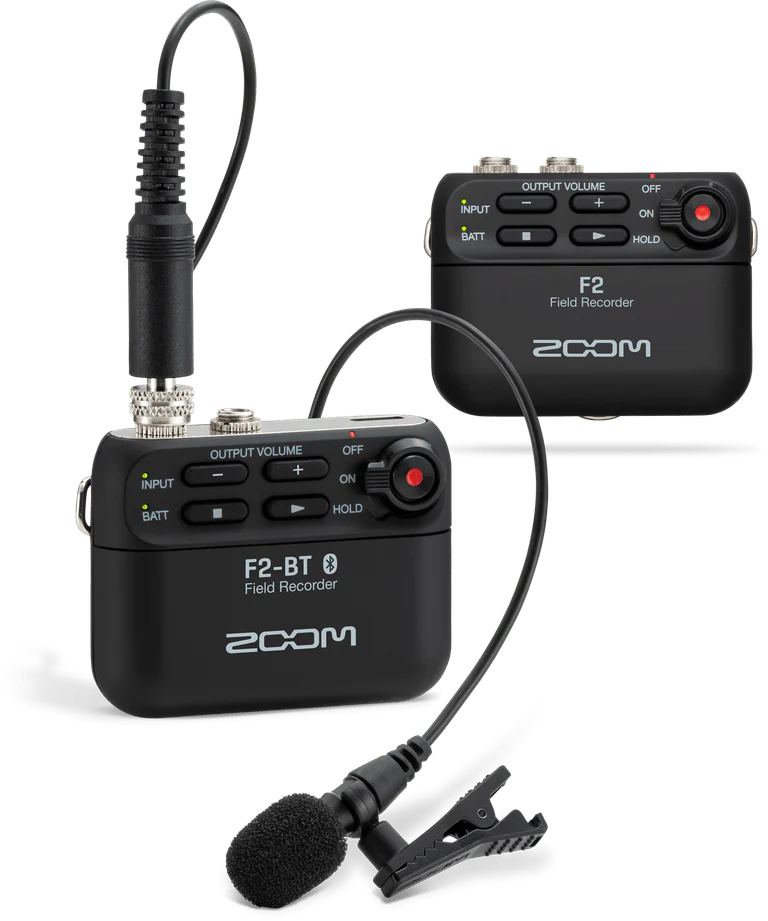 Zoom F2-BT 2-Channel Field Recorder and Lavalier Microphone w/ Bluetooth - Black ZF2BT