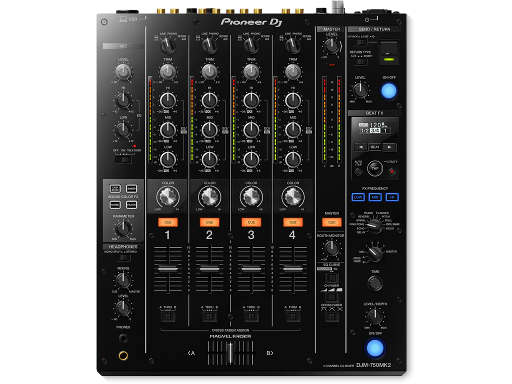Pioneer DJ DJM-750MK2 4-Channel Pro DJ Mixer w/ FX + Rekordbox