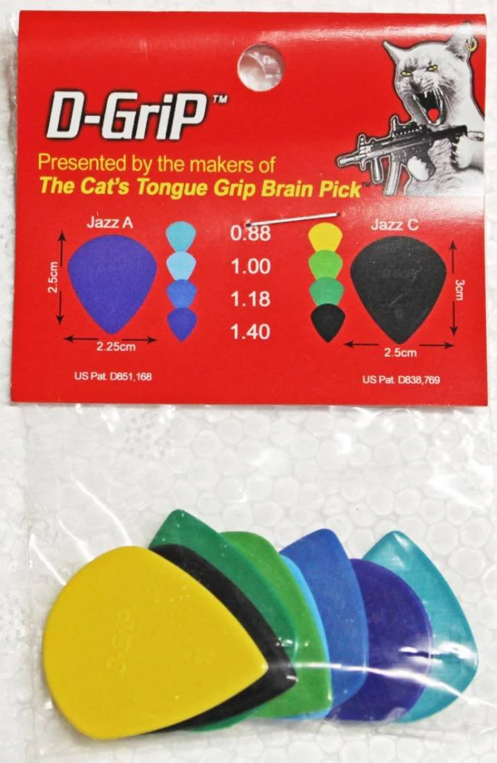 The Original Cat's Tongue D-Grip Jazz Pick Variety Pack (8)