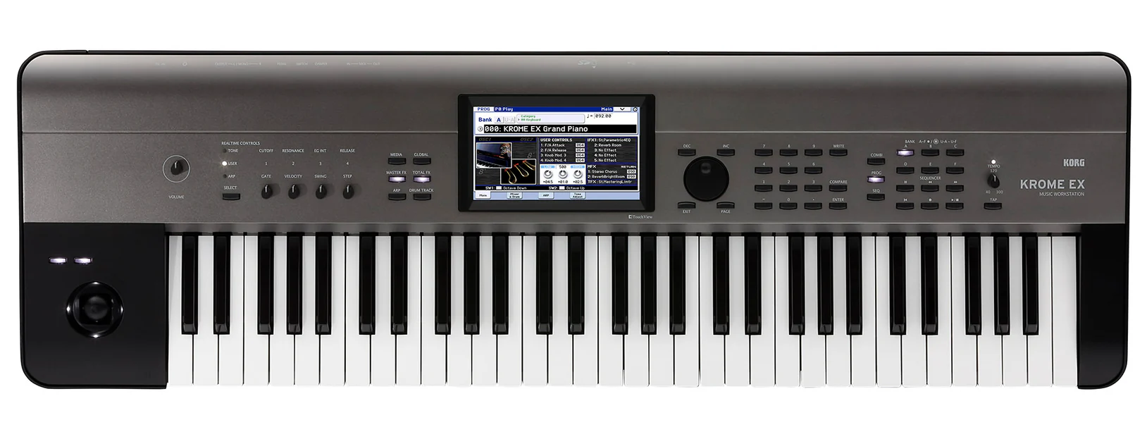 Korg 4Gb Kronos Based 61-Key Workstation,Color Touchview Usb KROME61EX