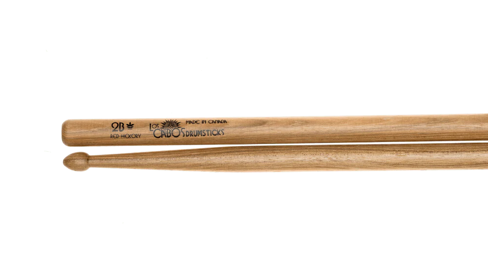 LOS CABOS LCD2BRH 2B DRUM STICKS-RED HICKORY WOOD TIP MADE In CANADA