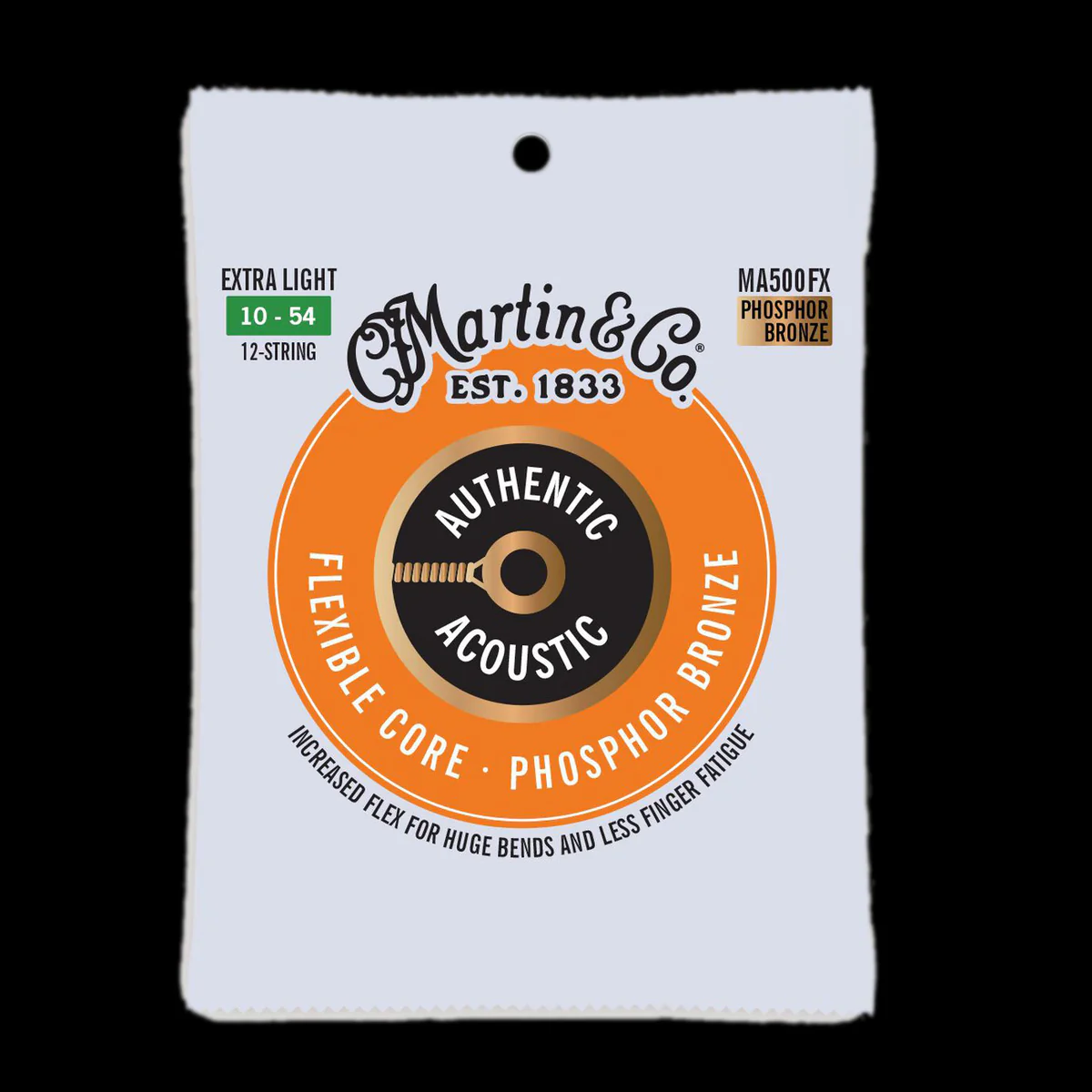 Martin MA500FX Flexible Core 10-54 Extra Light 12-String Phosphor Bronze Acoustic Guitar Strings
