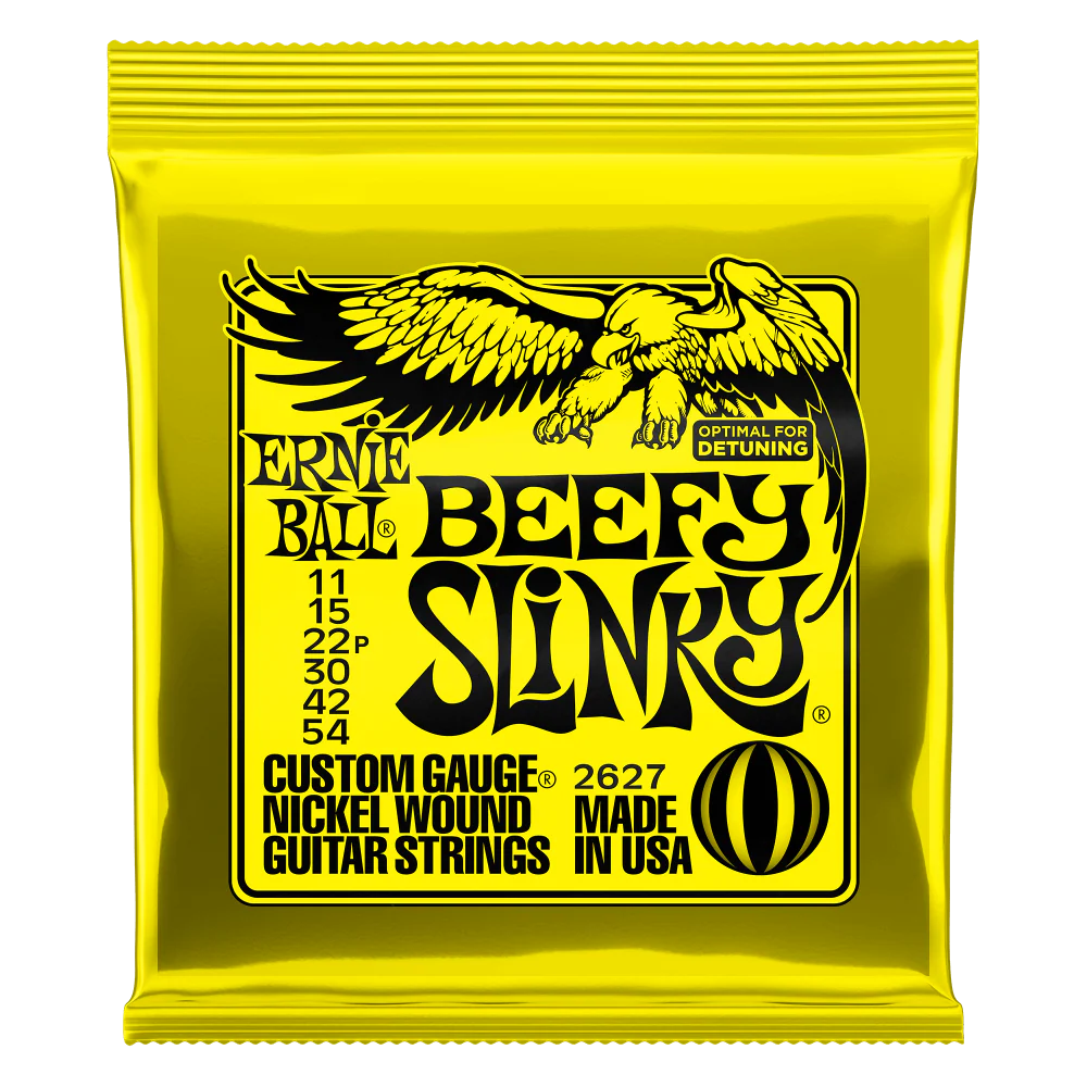 ERNIE BALL 2627 BEEFY SLINKY NICKEL WOUND ELECTRIC GUITAR STRINGS - 11-54 GAUGE