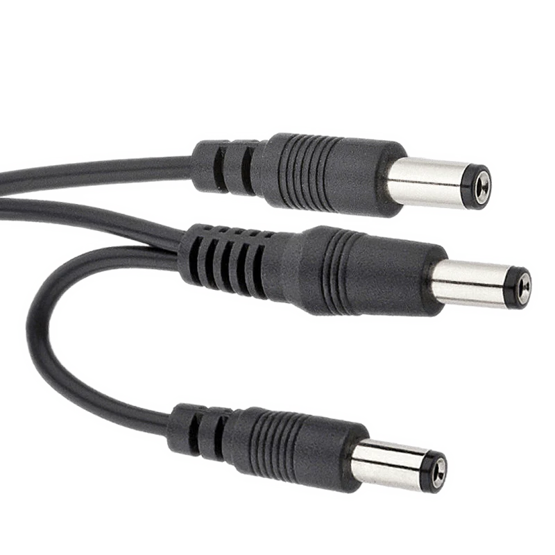 Voodoo Lab PPAY Voltage doubler adapter: two 2.1mm straight barrels to 2.1mm female: 4” Power Cable