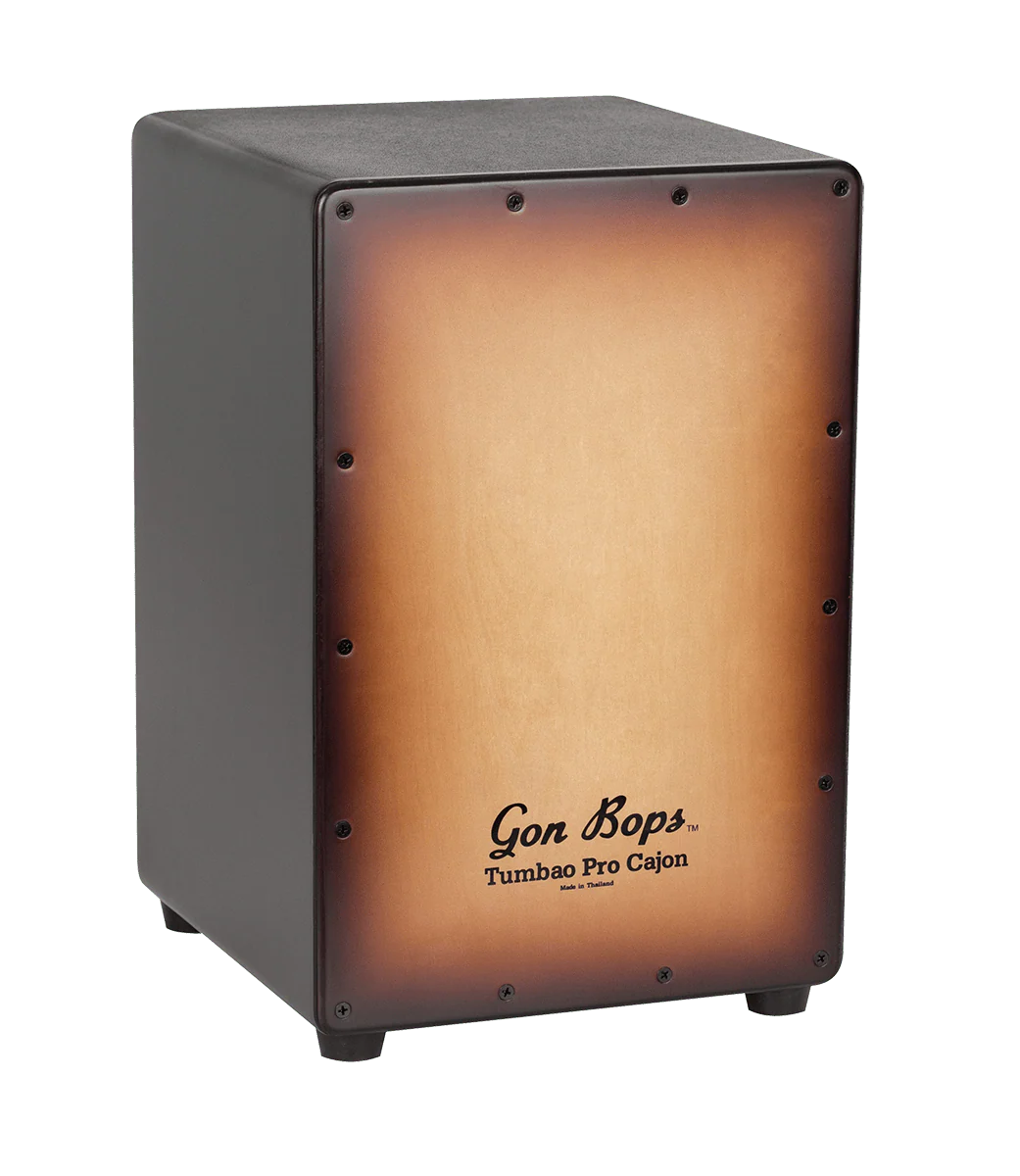 Gon Bops TPCJBTB Tumbao Pro Cajon Burnt Toast Burst with Carrying Bag