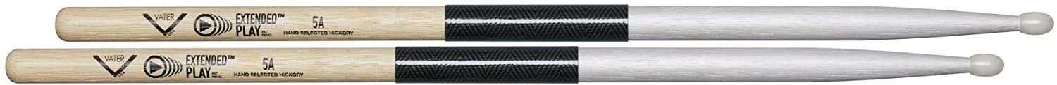 Vater VEP5AN Extended Play Series 5A Hickory Nylon Tip Drumsticks