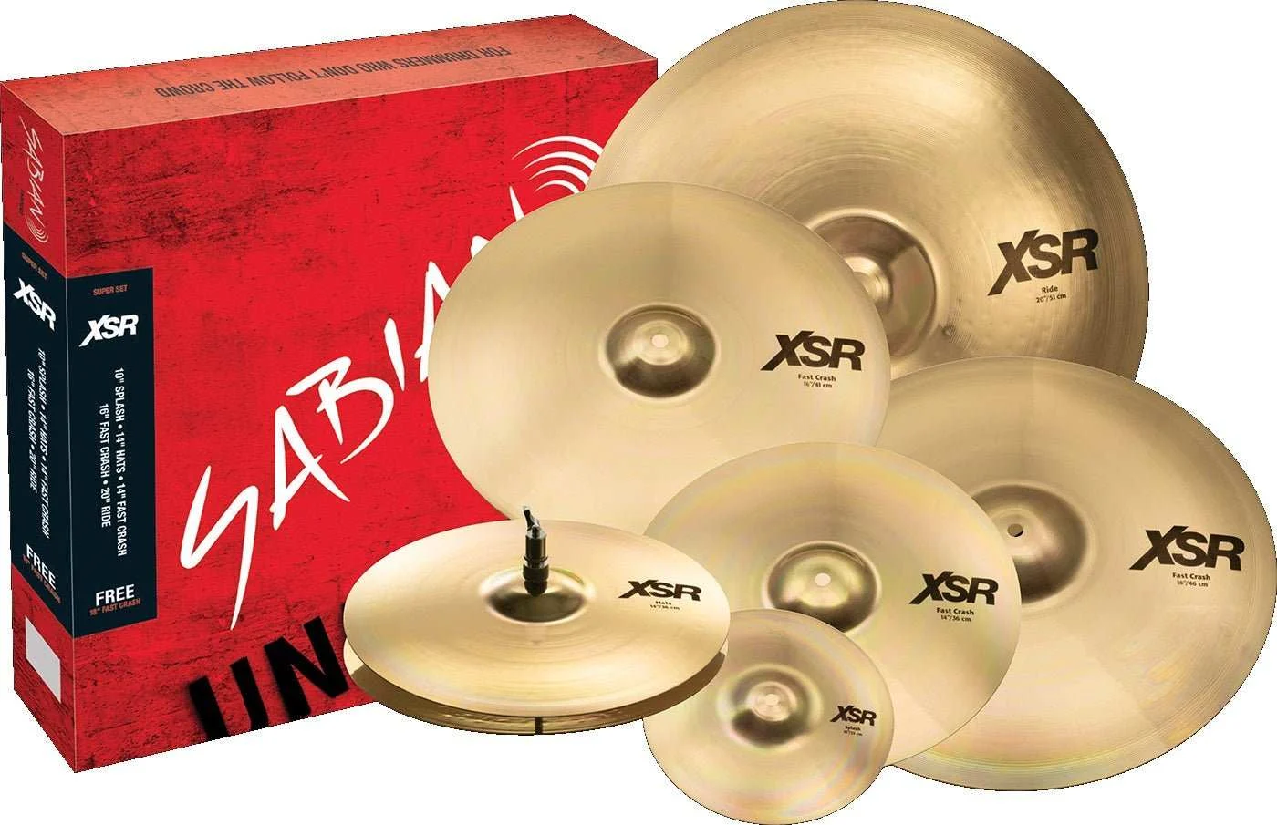 SABIAN XSR5007SB XSR Super Set 6-Pack w/10" & 18" Cymbal Package Made In Canada