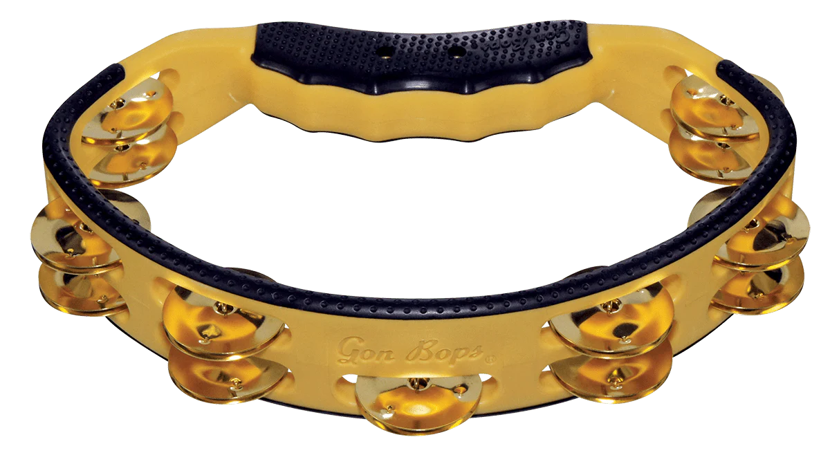 Gon Bops Yellow Tambourine w/Brass Jingles