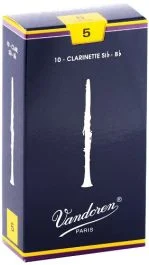 VANDOREN TRADITIONAL B-flat Clarinet Reeds #5 - Individual, Single Reeds