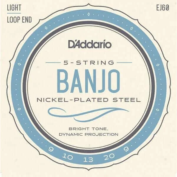 D'Addario EJ60 5-String Banjo Strings, Nickel, Light, 9-20