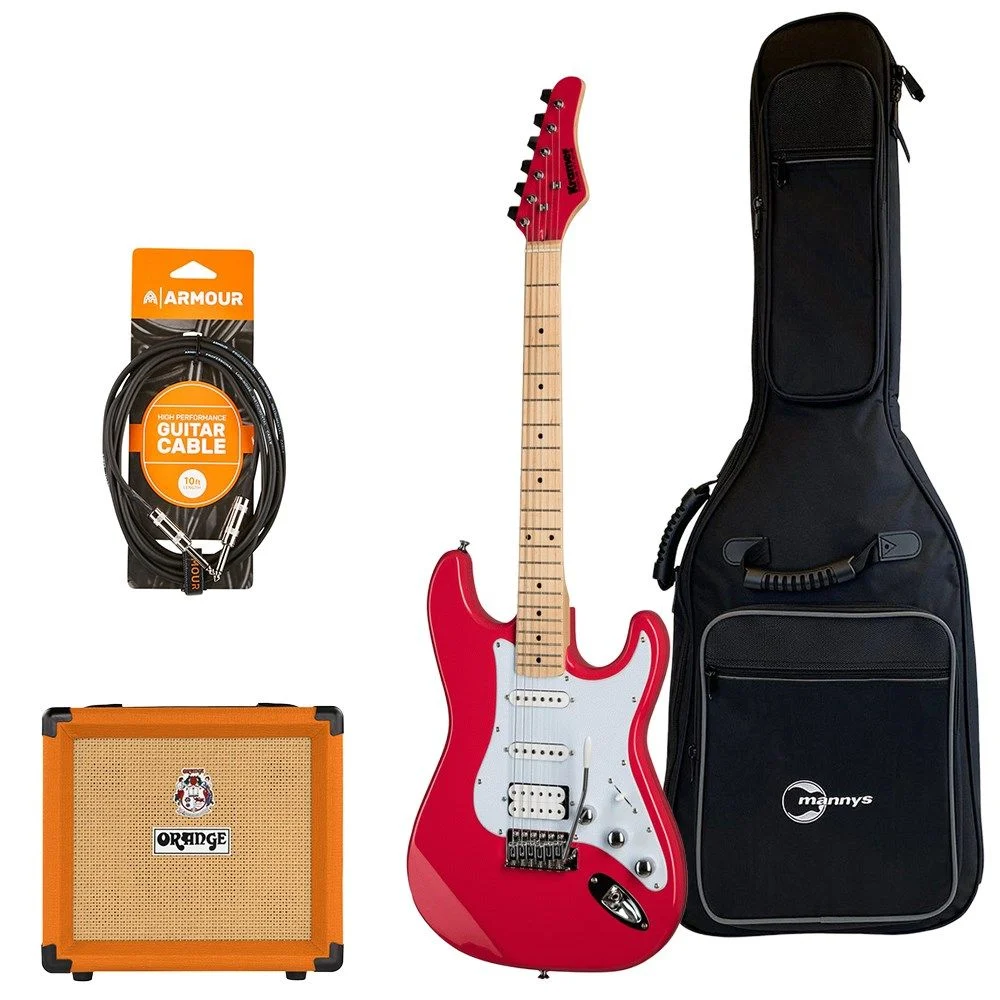 Kramer Focus VT-211S Electric Guitar Pack w/ Orange Crush & Accesories (Ruby Red)