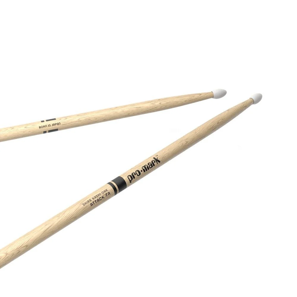 ProMark Classic Attack 7A Shira Kashi Oak Drumstick Oval Nylon Tip