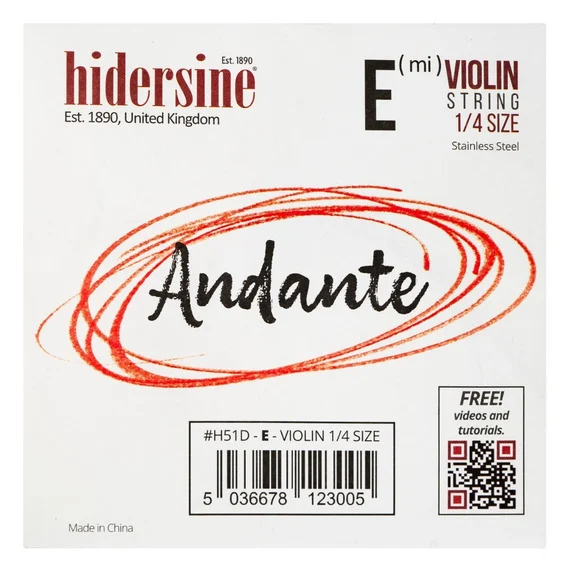 Hidersine Andante Violin String E 1/4