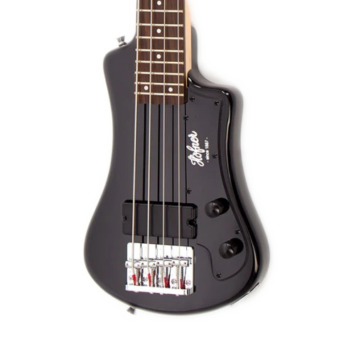 Hofner Shorty Travel Bass Guitar Black With Gig Bag