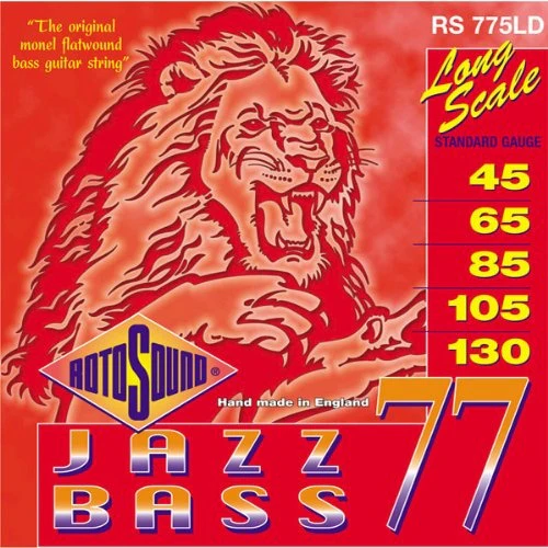 Rotosound RS775LD 45-130 Jazz Bass Long Scale Standard Gauge 5-string Monel Flatwound Bass Guitar Strings