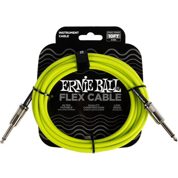 Ernie Ball (P06414 ) 10ft Flex Instrument Cable Green