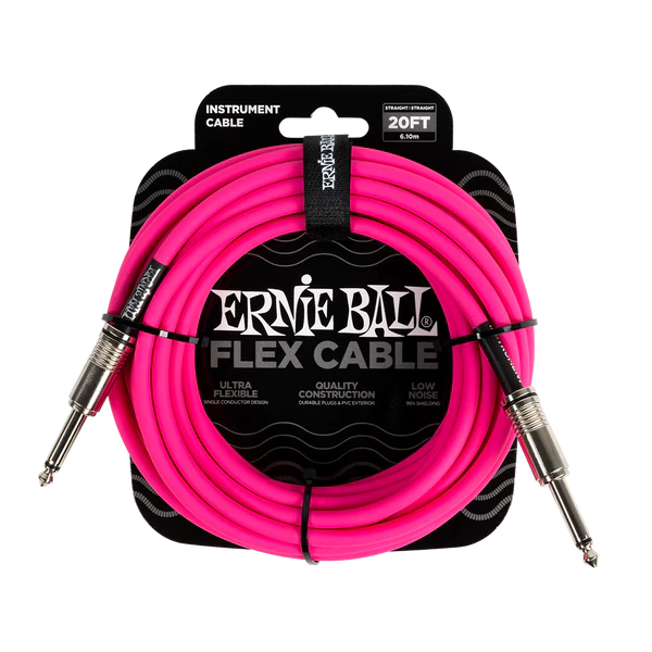 Ernie Ball (P06418) 20ft Flex Instrument Cable Pink