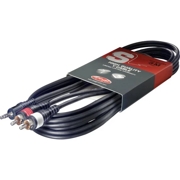Stagg SYC3/MPS2CM E 2 Phono (RCA) to 1 Mini Stereo Jack